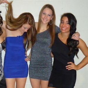 One Sleeved Glitter Dress